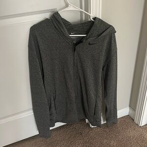 Grey Nike dri fit zip up